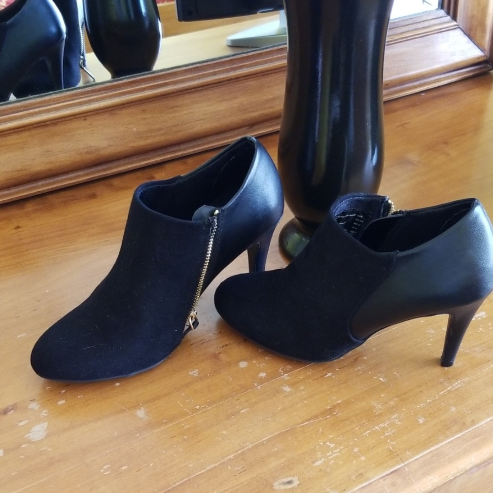 Navy ankle booties